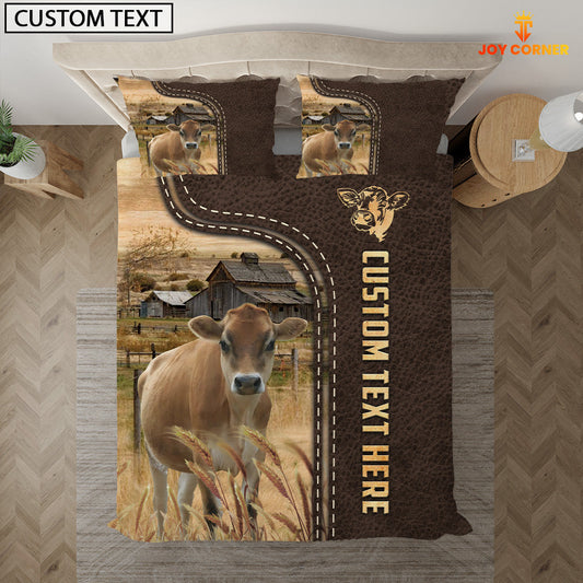 Uni Jersey Custom Text Leather Pattern Bedding Set