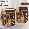 Uni Horse Custom Name Leather Pattern Laundry Basket