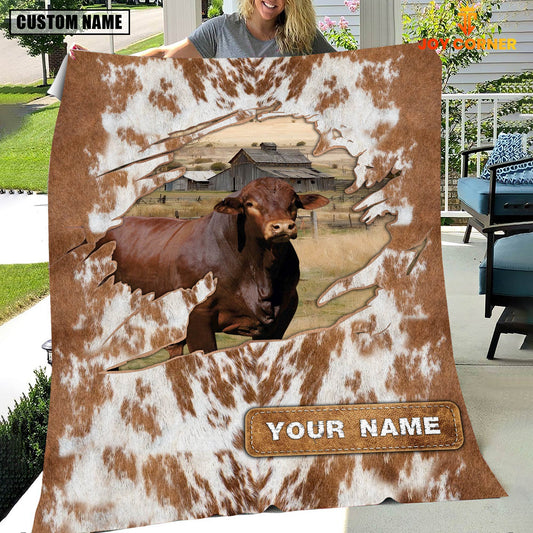 Uni Custom Name Beefmaster Cow Hair Pattern Blanket