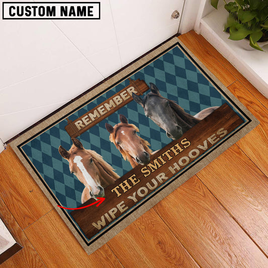 Uni Horse Wipe Your Hooves Custom Name Doormat