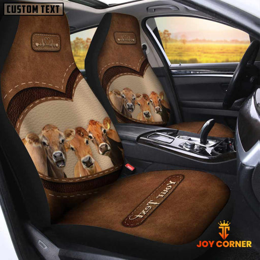 Uni Jersey Pattern Customized Name Heart Car Seat Cover Set