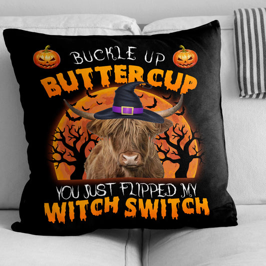 Uni Happy Halloween Highland Buckle Up Butter Cup Pillow Case
