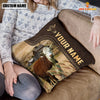 Uni Hereford Custom Name Leather Pattern Pillow Case