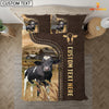 Uni Holstein Custom Text Leather Pattern Bedding Set