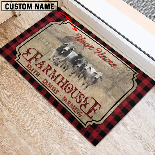 Uni Brahman Faith Family Farming Custom Name Doormat