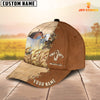 Uni Brahman Custom Name Brown Leather Pattern Cap