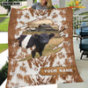 Uni Custom Name Belted Galloway Cow Hair Pattern Blanket