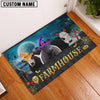 Uni Belted Galloway Farmhouse Halloween Custom Name Doormat