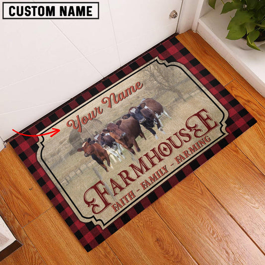 Uni Ayrshires Faith Family Farming Custom Name Doormat