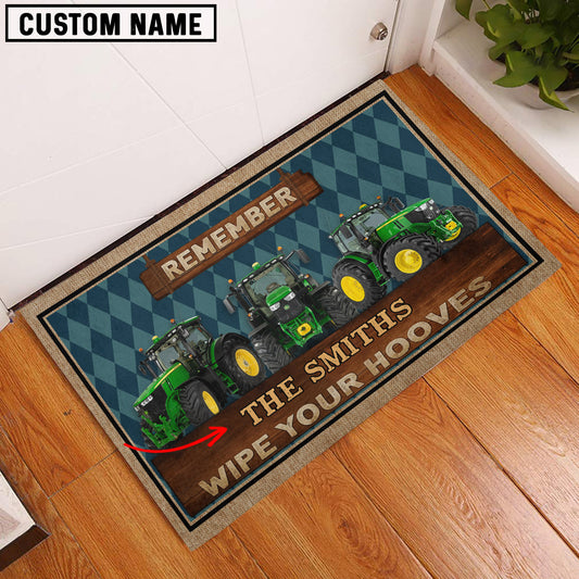 Uni Tractor Wipe Your Hooves Custom Name Doormat