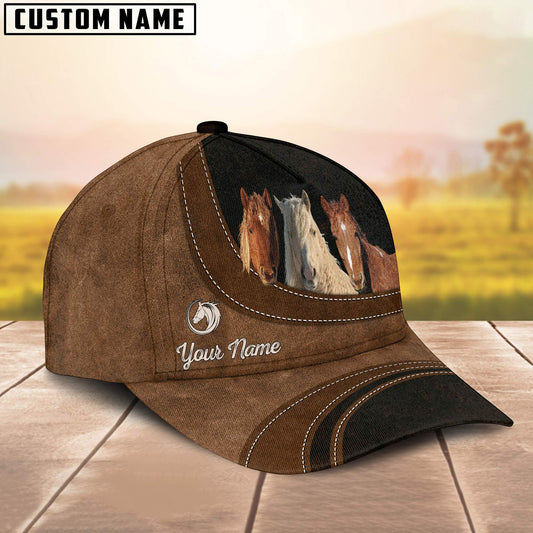 Uni Curly Horses Happiness Customized Name Cap