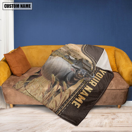 Uni Personalized Name Buffalo Leather Pattern Blanket