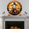 uni Halloween Simmental Cattle All Printed 3D Round Wooden Sign