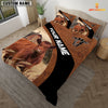 Uni Red Angus On The Farm Customized Name Red Barn Bedding Set