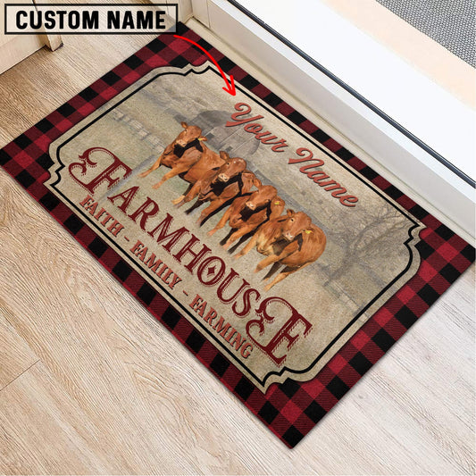 Uni Beefmaster Faith Family Farming Custom Name Doormat