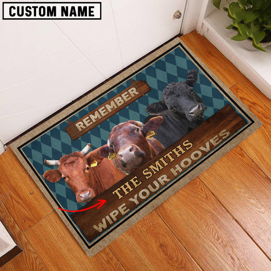 Uni Dexter Wipe Your Hooves Custom Name Doormat