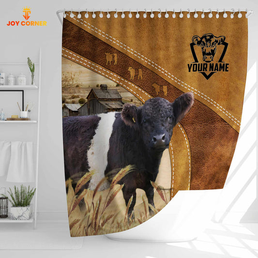 Uni Custom Name Belted Galloway Pattern Shower Curtain