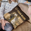 Uni Goat Custom Name Leather Pattern Pillow Case