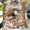 Uni Custom Name Hereford Cow Hair Pattern Blanket