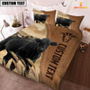 Uni Custom Name Black Angus Cattle Brown Bedding Set