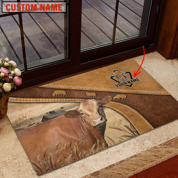 Uni Red Akaushi Personalized - Welcome Brown Doormat