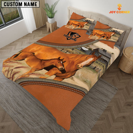 Uni Horse On The Farm Customized Name 3D Bedding Set