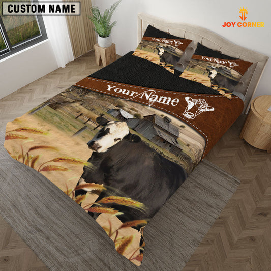 Uni Black Hereford On The Field Customized Name 3D Bedding Set