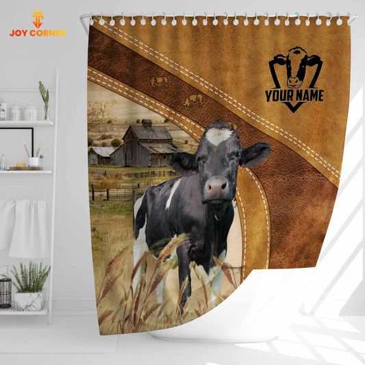 Uni Custom Name Holstein Pattern Shower Curtain
