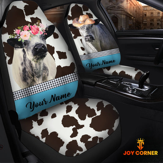 Uni Speckle Park Pattern Customized Name Dairy Cow Car Seat Cover Set