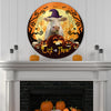 uni Halloween Charolais Cattle All Printed 3D Round Wooden Sign