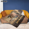 Uni Personalized Name Brown Swiss Leather Pattern Blanket