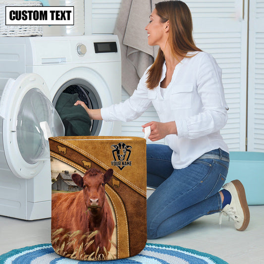 Uni Red Angus Cattle Brown Custom Name Basket