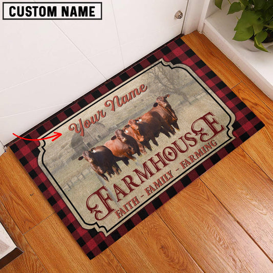 Uni Santa Gertrudis Faith Family Farming Custom Name Doormat