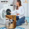 Uni British White Park Cattle Brown Custom Name Basket