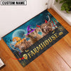 Uni Highland Farmhouse Halloween Custom Name Doormat