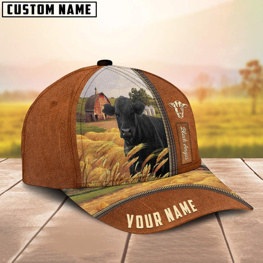 Uni Personalized Name Black Angus Barn Farm Cap