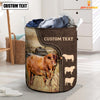 Uni Santa Gertrudis Custom Name Leather Pattern Laundry Basket