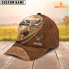 Uni Custom Name Texas Longhorn Leather Pattern Classic Cap