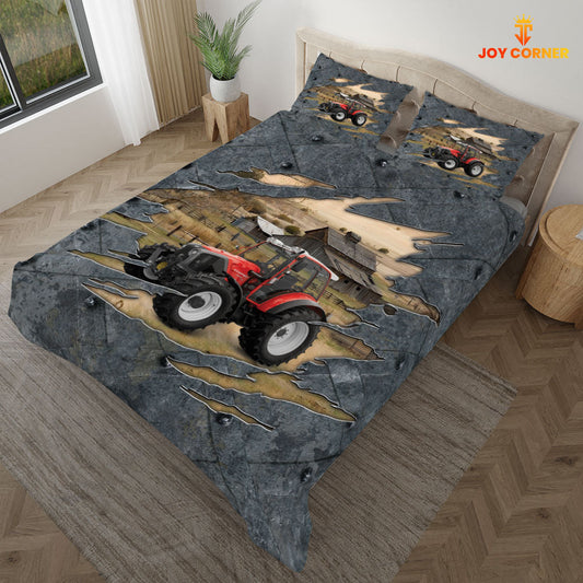 Uni Red Tractor On The Farm Customized Name Bedding Set