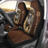 Uni Hogs Personalized Name Leather Pattern Car Seat Covers Universal Fit (2Pcs)