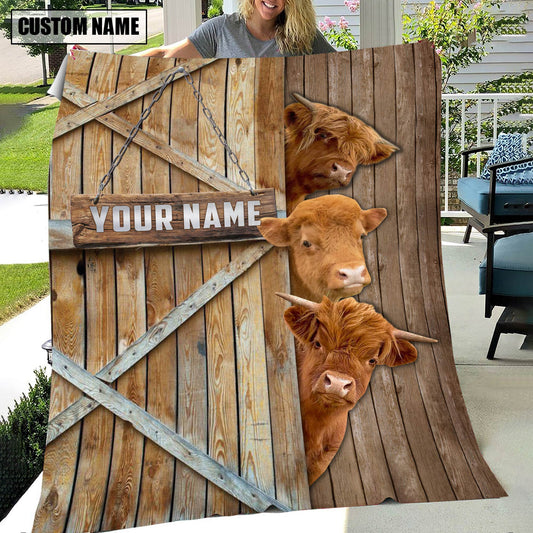 Uni Personalized Name Miniature Highland Barn Blanket