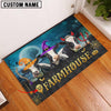 Uni Holstein Farmhouse Halloween Custom Name Doormat