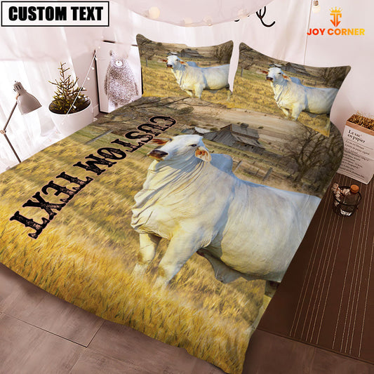 Uni Personalized Name Brahman Cattle On The Farm 3D Bedding Set