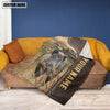 Uni Personalized Name Hogs Leather Pattern Blanket