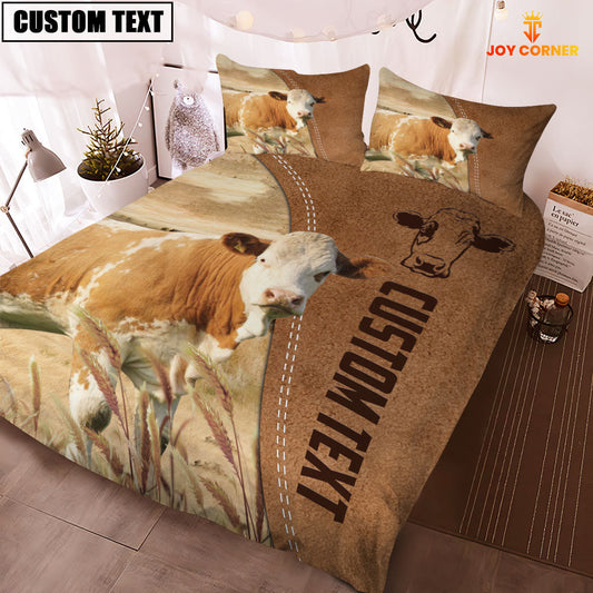 Uni Custom Name Fleckvieh Cattle Brown Bedding Set