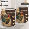 Uni Chicken Custom Name Leather Pattern Laundry Basket