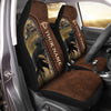 Uni Black Angus Personalized Name Leather Pattern Car Seat Covers Universal Fit (2Pcs)