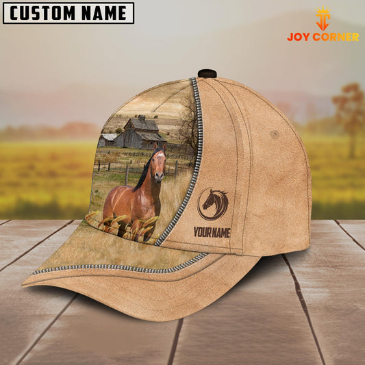 Uni Horse Farming Light Brown Customized Name Cap