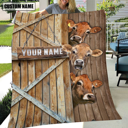 Uni Personalized Name Jersey Barn Blanket