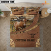 Uni Custom Name Texas Longhorn On Farm Bedding Set